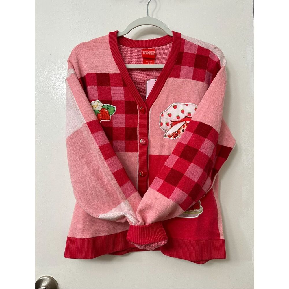 Strawberry Shortcake Gingham Patchwork Cardigan S… - image 3
